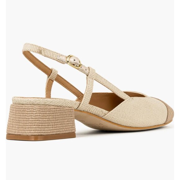 Donald J Pliner Woven Slingback Pump in Natural Sand Size 9 - Picture 3 of 9